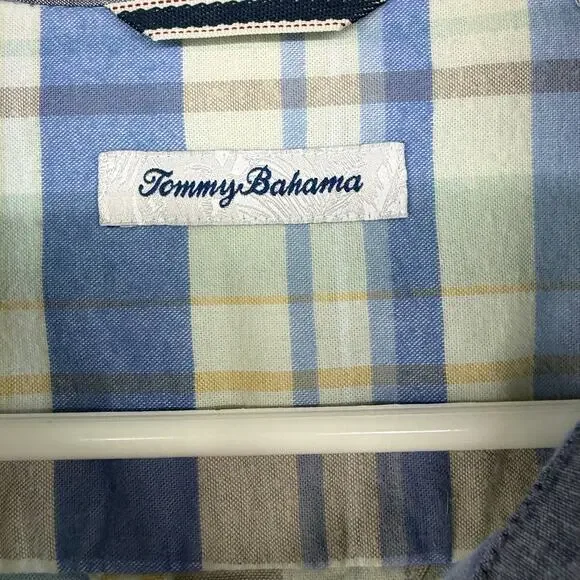 Tommy Bahama Mumbai Madras Plaid Cotton Blend Long Sleeve Shirt XL - Picture 9 of 12